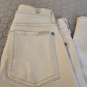 Unique 7 for All Mankind White Skinny Jeans: size 27